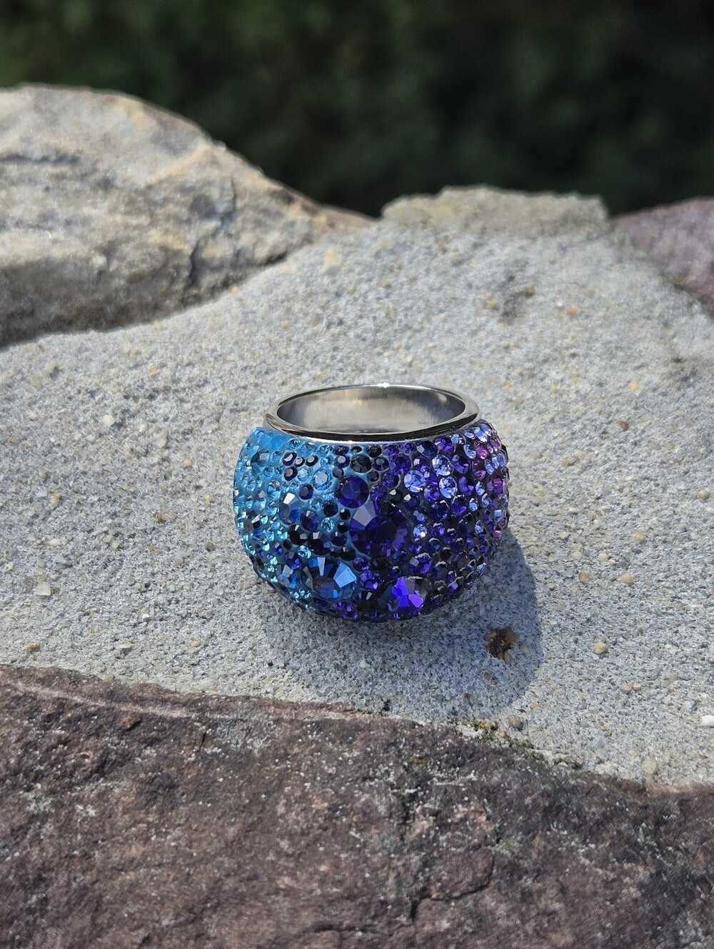 Swarovski Purple Pink Chic Crystal Ring